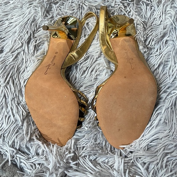 Report Signature gold leather open toe slingback heels NWOT - Picture 5 of 7